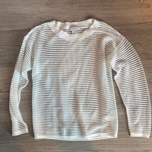 Club Monaco Cream and White Striped Top